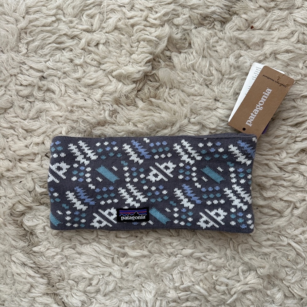 Patagonia White and Gray Fleece Headband